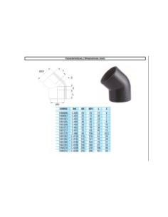 CODO PRESIÓN PVC 45º DIÁMETRO 32MM ADEQUA 2