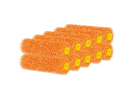 PACK 10 MINI RODILLOS PORO 3 NARANJA 11 CM