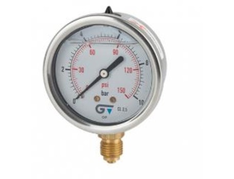 MANÓMETRO GLICEROL D63 0-25 BAR 0-400 PSI GENEBRE