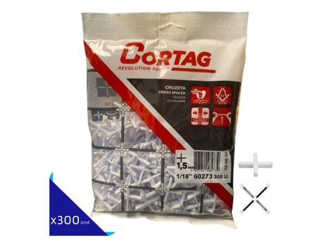 CRUCETA CORTAG 1.5MM 300 UNIDADES PAQ
