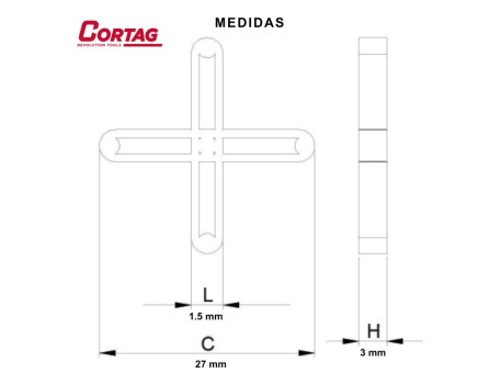 CRUCETA CORTAG 1.5MM 300 UNIDADES PAQ