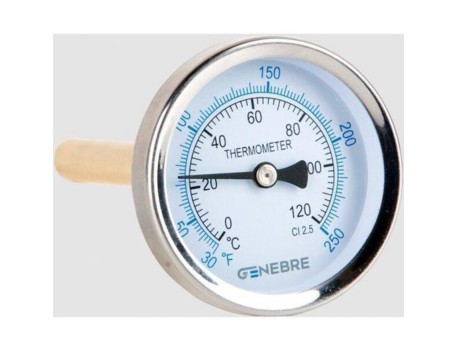 TERMÓMETRO BIMETÁLICO INOX D63 POST L100 0-60°C
