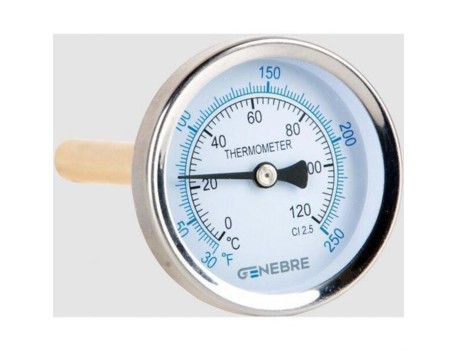 TERMÓMETRO BIMETÁLICO INOX D63 POST L50 0+60°C