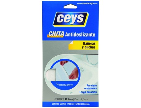 TIRAS ANTIDESLIZANTES CEYS PARA BAÑERA 25MM X 25CM