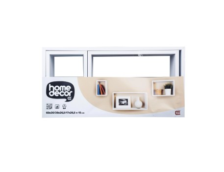 TRIPLE CUBO RECTANGULAR PVC 60/38/17CM BLANCO