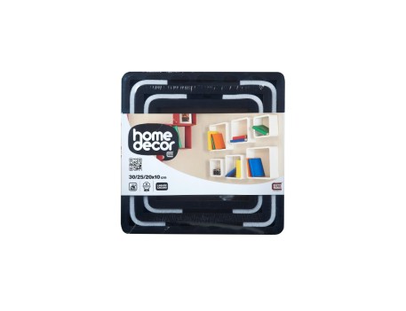 TRIPLE CUBO NEGRO LACADO 30/25/20CM C.REDONDA