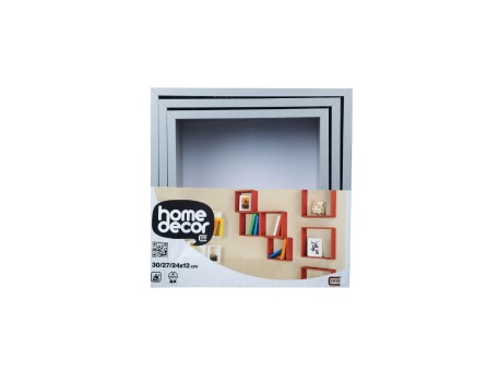 TRIPLE CUBO RECTANGULAR PVC 30/27/24CM ALUMINIO