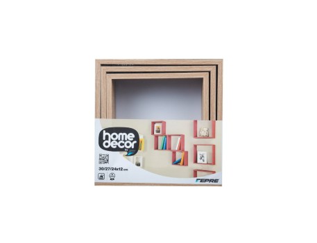 TRIPLE CUBO RECTANGULAR PVC 30/27/24 ROBLE BLANCO