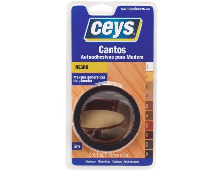 CANTO AUTOADHESIVO NEGRO 19MM 5M CEYS