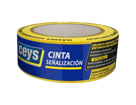 CINTA DE SEÑALIZACIÓN ADHESIVA PVC 33MX50MM CEYS