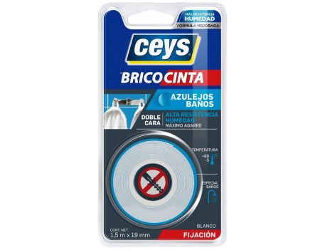 CINTA DOBLE CARA ULTRA FUERTE PARA AZULEJOS Y BAÑOS 1.5M CEYS