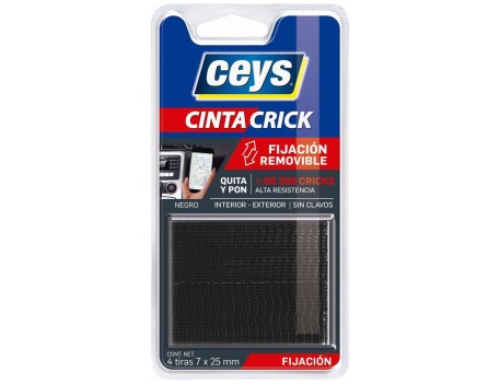 CINTA DE FIJACIÓN REUTILIZABLE CEYS TACKCEYS CRICK 4 TIRAS 7CMX25MM