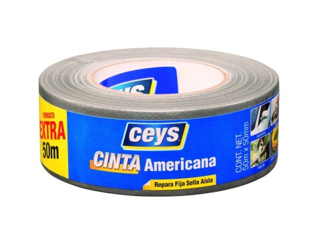 CINTA AMERICANA PLATA MULTIUSOS CEYS 50M X 50MM