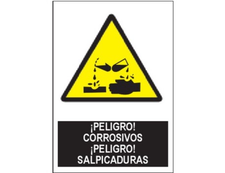 CARTEL PELIGRO SALPICADURAS CORROSION SA-1073-A4