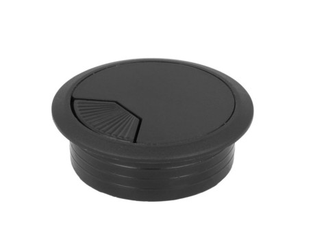 TAPÓN PASACABLES PARA MUEBLES 60X72 MM NEGRO AMIG
