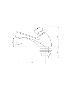GRIFO TEMPORIZADO LAVABO PRESTO 605 AGUA FRÍA 2