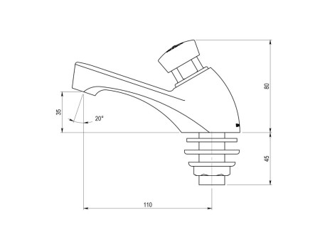 GRIFO TEMPORIZADO LAVABO PRESTO 605 AGUA FRÍA