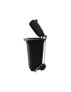CUBO RECICLAJE NEGRO 120 L. CON PEDAL DE APERTURA DE TAPA