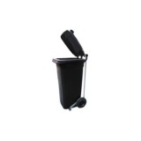 CUBO RECICLAJE NEGRO 120 L. CON PEDAL DE APERTURA DE TAPA