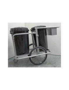 CARRO BARRENDERO 2 CUBO 95LT INOXIDABLE (9830-I)