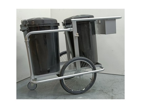 CARRO BARRENDERO 2 CUBO 95LT INOXIDABLE (9830-I)