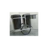 CARRO BARRENDERO 2 CUBO 95LT INOXIDABLE (9830-I)