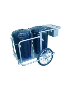 CARRO BARRENDERO 2 CUBO 95LT INOXIDABLE (9830-I) 2