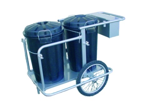 CARRO BARRENDERO 2 CUBO 95LT INOXIDABLE (9830-I)