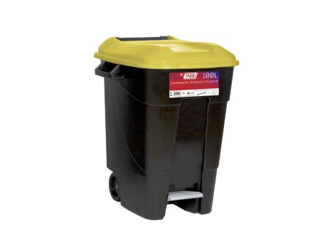 CUBO BASURA ECO TAYG 100L AMARILLO CON PEDAL