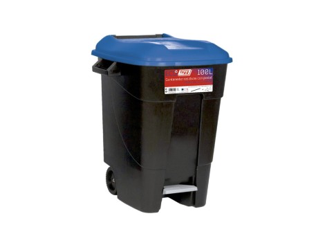 CUBO BASURA ECO TAYG 100L AZUL CON PEDAL