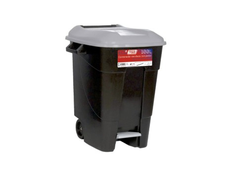 CUBO BASURA ECO TAYG 100L CON PEDAL GRIS
