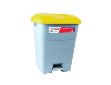 CUBO BASURA CON PEDAL ECO TAYG 50 LITROS GRIS