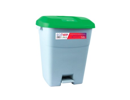 CUBO BASURA ECO TAYG 50 L CON PEDAL VERDE