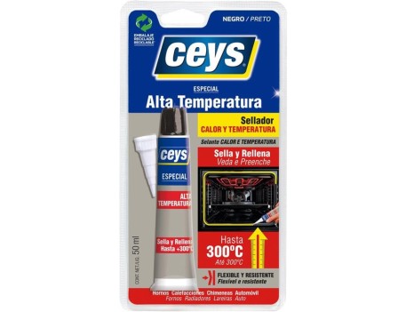 CEYS SELLADOR SILICONA ALTA TEMP 50ML NEGRO