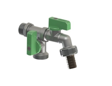 GRIFO DOBLE MAC ARCO 1/2X3/4X3/4 MAN. VERDE
