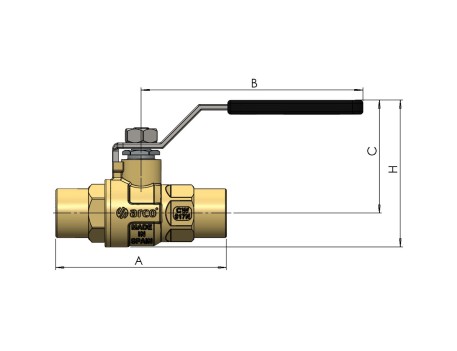 VÁLVULA ESFERA SOLDAR T-2000 PALANCA INOX 15MM ARCO