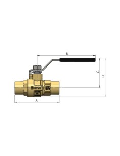 VÁLVULA ESFERA SOLDAR T-2000 PALANCA INOX 18MM ARCO 2
