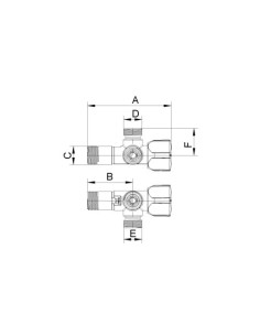 VÁLVULA ESCUADRA A-80 TWIN 1/2M X 3/8 ARCO 2