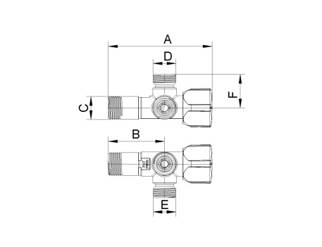 VÁLVULA ESCUADRA A-80 TWIN 1/2M X 3/8 ARCO