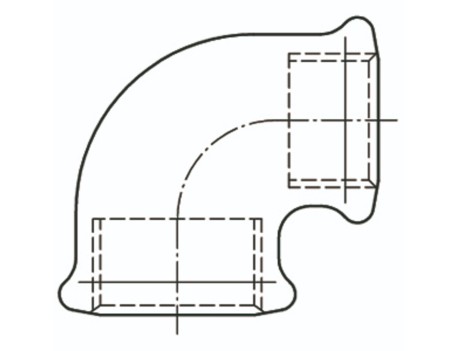 CODO 90º H/H 1 A 1/2 PULGADA GALVANIZADO ATUSA