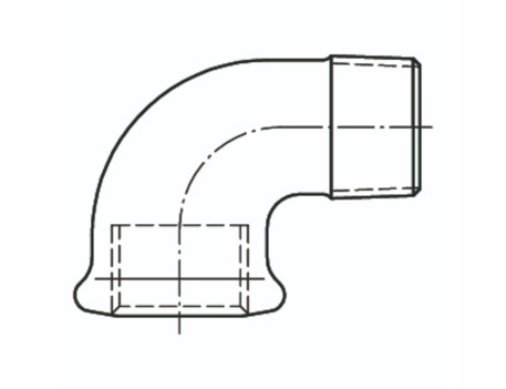CODO 90º M/H 1 1/2 PULGADAS GALVANIZADO ATUSA