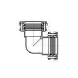 CODO DOBLE 75X75 ACERO GALVANIZADO