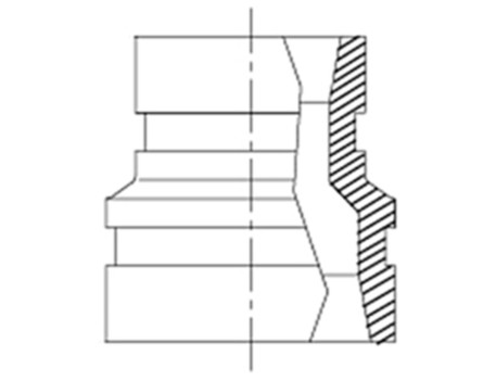 REDUCCIÓN CONCÉNTRICA RANURADA ROJO 2X1¼ ATUSA