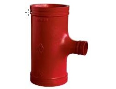 TE REDUCIDA RANURADA ROJO 2½X1¼ HIERRO DÚCTIL