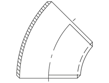 CURVA EN10253 3D 45º 168.3MM 6 3MM ATUSA