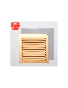 REJILLA VENTILACIÓN ALUMINIO CON MOSQUITERA 15X15CM ORO