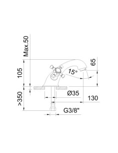 LAVABO 65MM POP-UP METAL WITH2 ANTIGONA 2