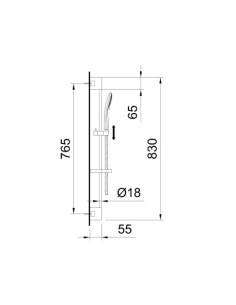 CONJUNTO BARRA DUCHA SYBARI ABS 20X820MM 3 FUNCIONES 2