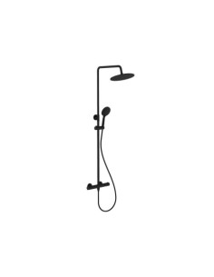 CONJUNTO DUCHA TERMOSTÁTICA EXTENSIBLE GO2 NEGRO MATE 25CM