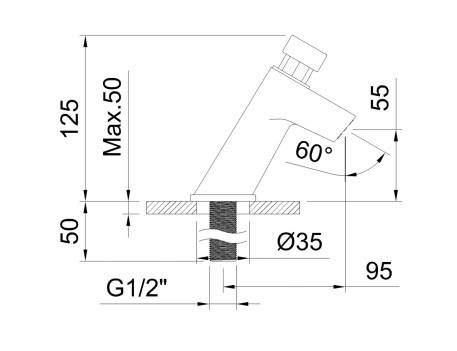 GRIFO TEMPORIZADO LAVABO M28X1.5 R.60734